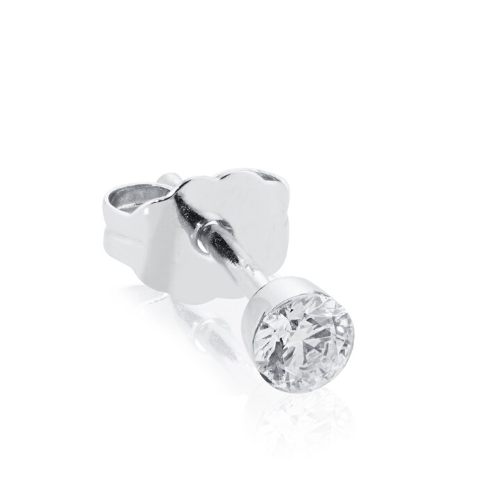 Maria Tash 18ct White Gold Invisible Set 0.10ct Diamond Single Traditional Stud Earring