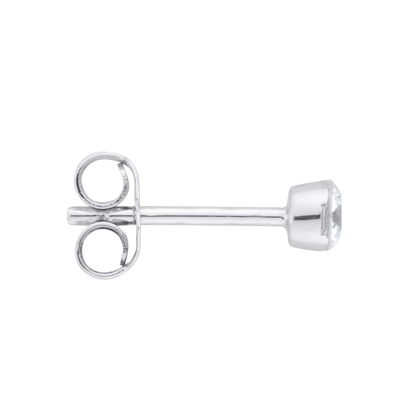 Maria Tash 18ct White Gold Invisible Set 0.10ct Diamond Single Traditional Stud Earring