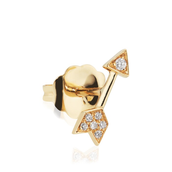 Maria Tash 18ct Yellow Gold Arrow 0.02ct Diamond Single Traditional Stud Earring