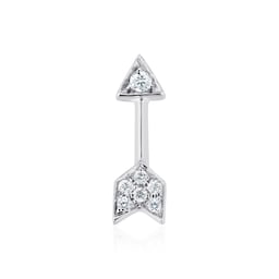 37910112 - 18ct White Gold 0.02ct Diamond Arrow Single Traditional Stud Earring