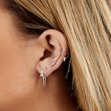 Maria Tash 18ct White Gold 0.02ct Diamond Lightning Bolt Single Traditional Stud Earring