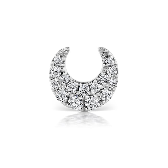 Maria Tash 18ct White Gold 0.06ct Diamond Moon Single Traditional Stud Earring