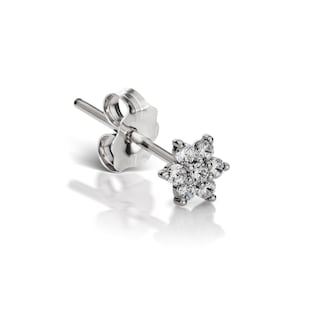 Maria Tash 18ct White Gold 0.09ct Diamond Flower Single Traditional Stud Earring