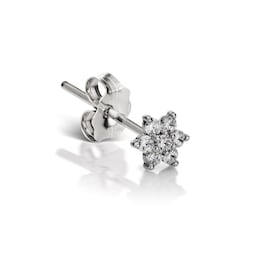 37910117 - 18ct White Gold 0.09ct Diamond Flower Single Traditional Stud Earring