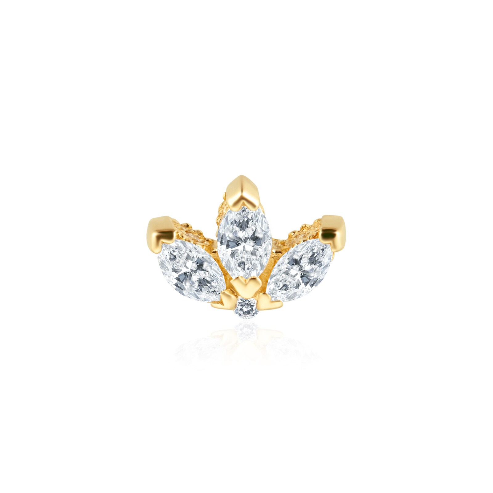 Maria Tash 18ct Yellow Gold 0.13ct Diamond Lot Single Traditional Stud Earring