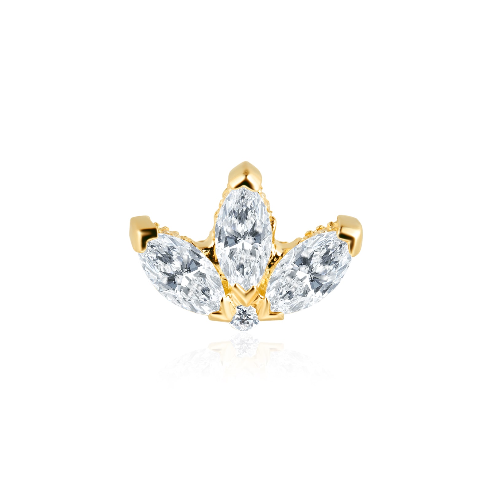 Maria Tash 18ct Yellow Gold 0.25ct Diamond Lot Single Traditional Stud Earring