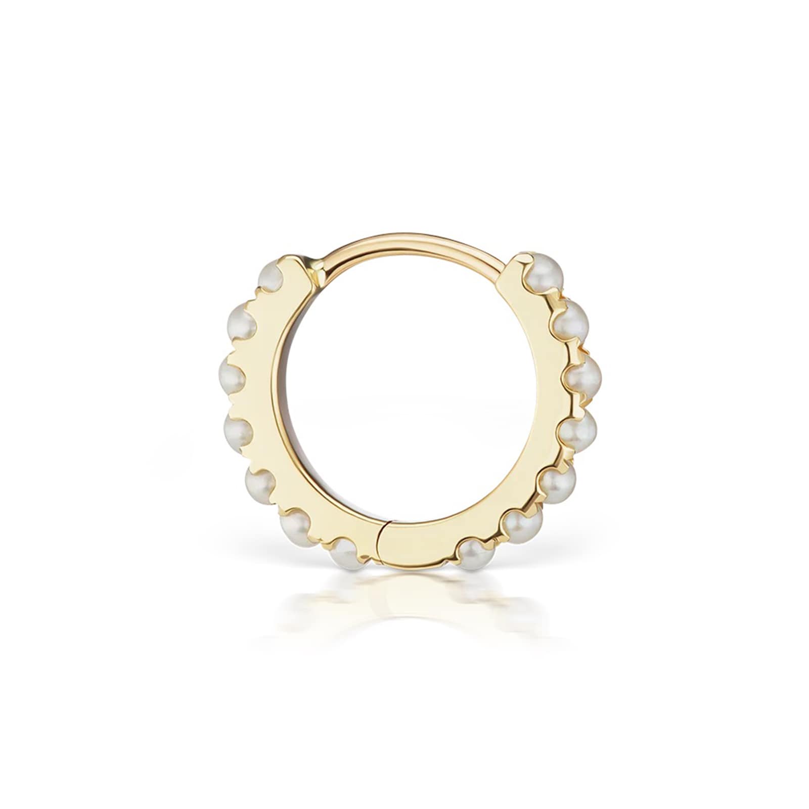 Maria Tash 14ct Yellow Gold 8mm Pearl Eternity Single Hoop Earring Maria Tash 14ct Yellow Gold 8mm Pearl Eternity Single Hoop Earring