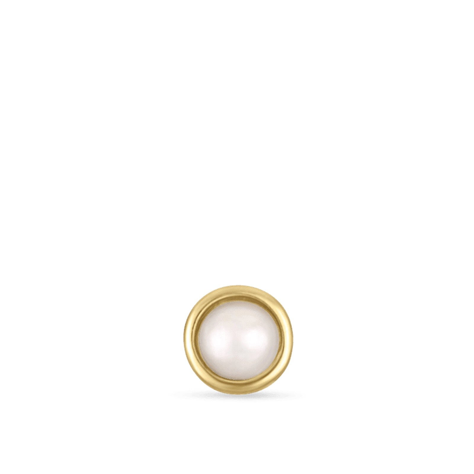 Maria Tash 14ct Yellow Gold 2mm Natural Pearl Single Traditional Stud Earring
