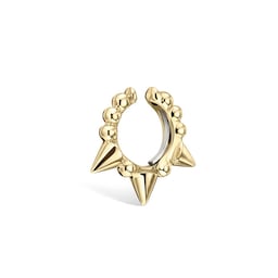 37910124 - 14ct Yellow Gold 8mm Granulated Triple Short Spike Ear Cuff