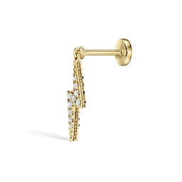 37910126 - 18ct Yellow Gold 0.04ct Diamond & Sapphire Single Threaded Stud Earring