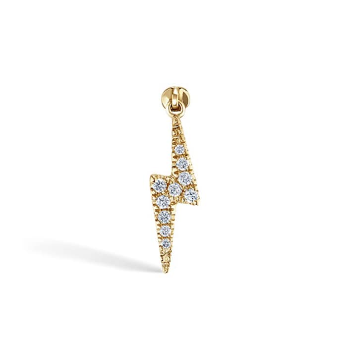 Maria Tash 18ct Yellow Gold 0.04ct Diamond & Sapphire Single Threaded Stud Earring