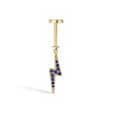Maria Tash 18ct Yellow Gold 0.04ct Diamond & Sapphire Single Threaded Stud Earring