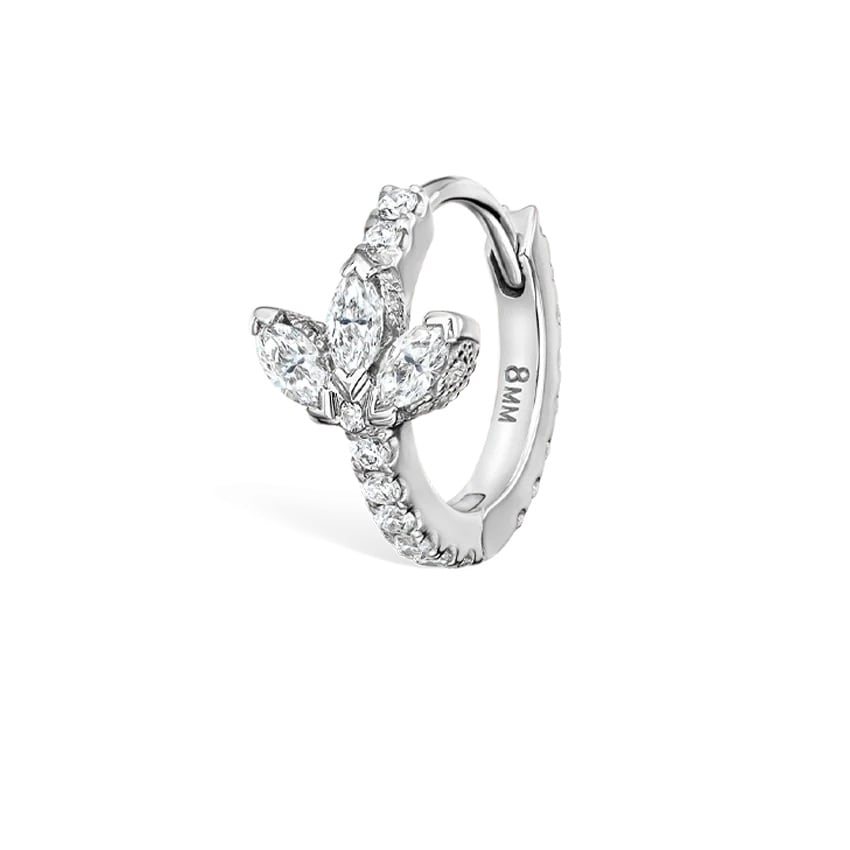 Maria Tash 18ct White Gold 8mm 0.22ct Diamond Lotus Eternity Single Hoop Earring Maria Tash 18ct White Gold 8mm 0.22ct Diamond Lotus Eternity Single Hoop Earring