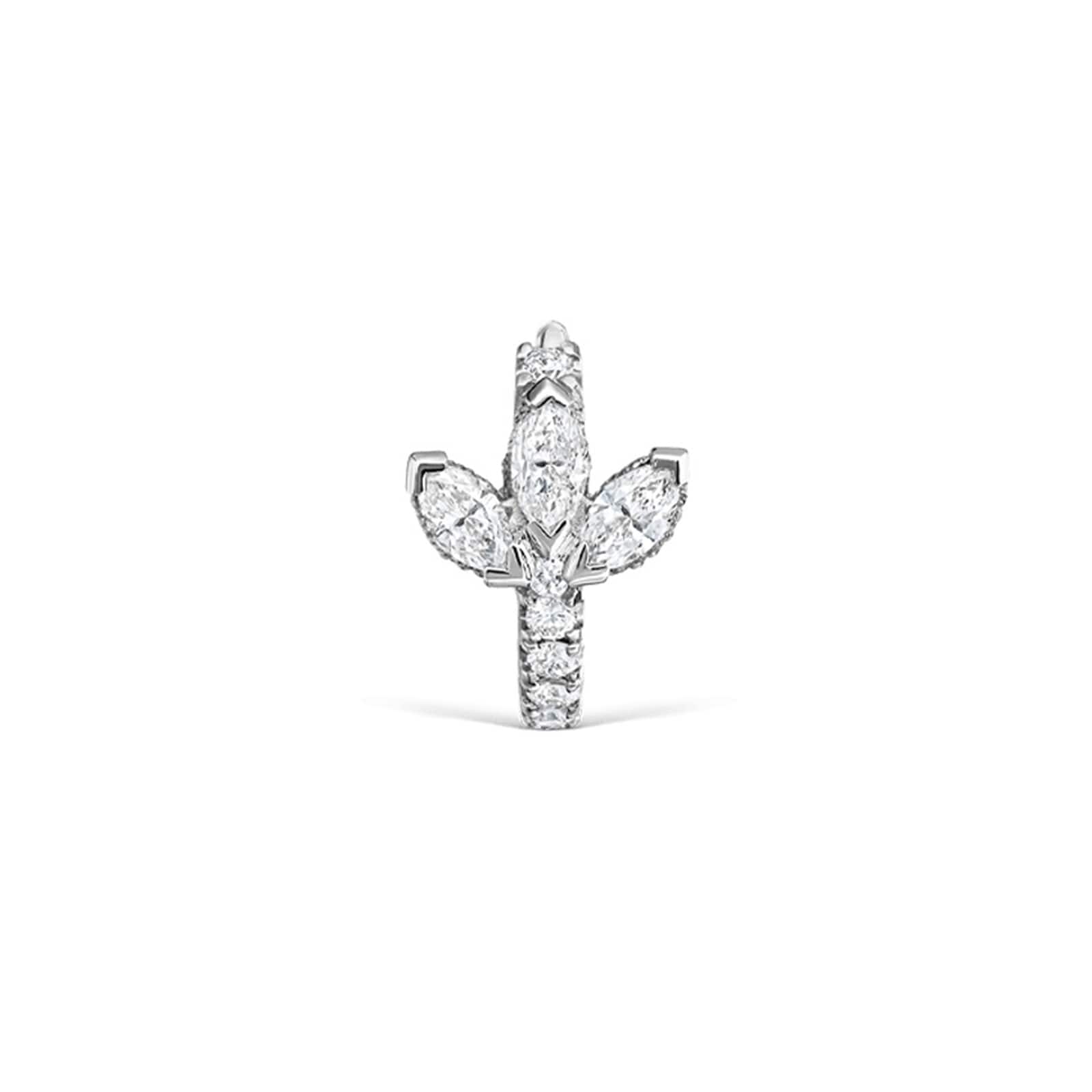 Maria Tash 18ct White Gold 8mm 0.22ct Diamond Lotus Eternity Single Hoop Earring Maria Tash 18ct White Gold 8mm 0.22ct Diamond Lotus Eternity Single Hoop Earring
