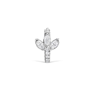 Maria Tash 18ct White Gold 8mm 0.22ct Diamond Lotus Eternity Single Hoop Earring