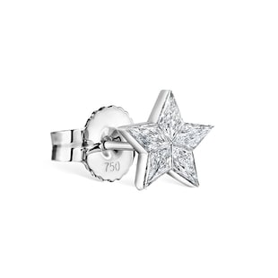 Maria Tash 18ct White Gold 7mm Invisable Set 0.19ct Diamond Star Single Traditional Stud Earring