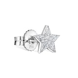 Maria Tash 18ct White Gold 7mm Invisable Set 0.19ct Diamond Star Single Traditional Stud Earring