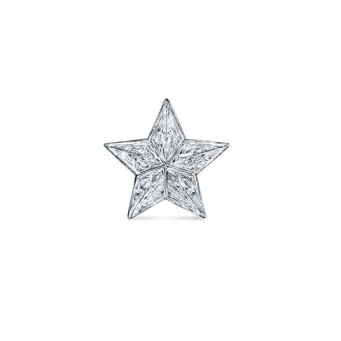 Maria Tash 18ct White Gold 7mm Invisable Set 0.19ct Diamond Star Single Traditional Stud Earring