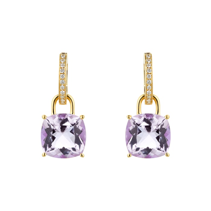 Kiki McDonough Kiki Classics 18ct Yellow Gold, Cushion Cut Lavender ...