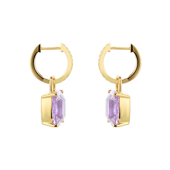 Kiki McDonough Kiki Classics 18ct Yellow Gold, Cushion Cut Lavender Amethyst & 0.13cttw Diamond Detachable Hoop Earrings