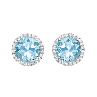 Kiki McDonough Grace 18ct White Gold, Blue Topaz & 0.19cttw Diamond Earrings Kiki McDonough Grace 18ct White Gold, Blue Topaz & 0.19cttw Diamond Earrings