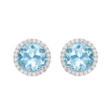 Kiki McDonough Grace 18ct White Gold, Blue Topaz & 0.19cttw Diamond Earrings