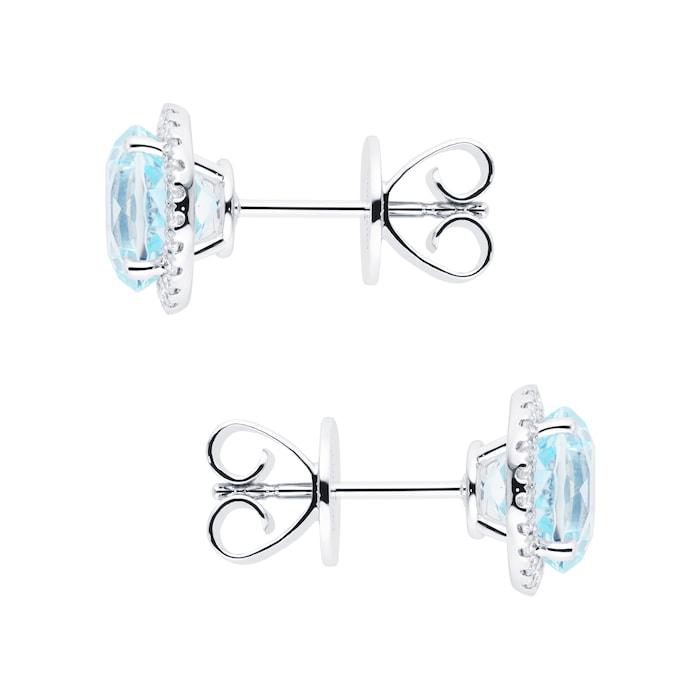 Kiki McDonough Grace 18ct White Gold, Blue Topaz & 0.19cttw Diamond Earrings