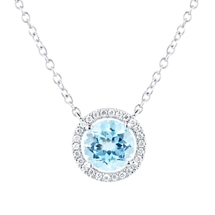 Kiki McDonough Grace 18ct White Gold, Blue Topaz & 0.10cttw Diamond Pendant