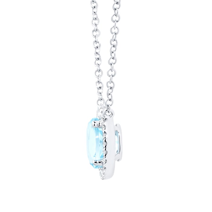 Kiki McDonough Grace 18ct White Gold, Blue Topaz & 0.10cttw Diamond Pendant