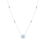 Kiki McDonough Grace 18ct White Gold, Blue Topaz & 0.10cttw Diamond Pendant