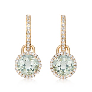 Kiki McDonough Grace 18ct Yellow Gold, Green Amethyst & 0.32cttw Diamond Mini Detachable Drop Earrings