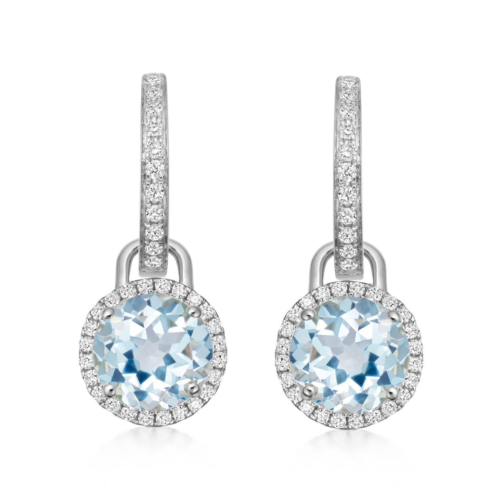 Kiki McDonough Grace 18ct White Gold, Blue Topaz & 0.32cttw Diamond Mini Detachable Drops Earrings