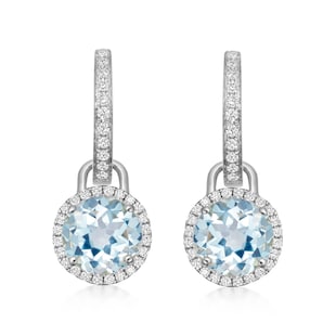 Kiki McDonough Grace 18ct White Gold, Blue Topaz & 0.32cttw Diamond Mini Detachable Drops Earrings