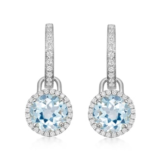Kiki McDonough Grace 18ct White Gold, Blue Topaz & 0.32cttw Diamond Mini Detachable Drops Earrings Kiki McDonough Grace 18ct White Gold, Blue Topaz & 0.32cttw Diamond Mini Detachable Drops Earrings