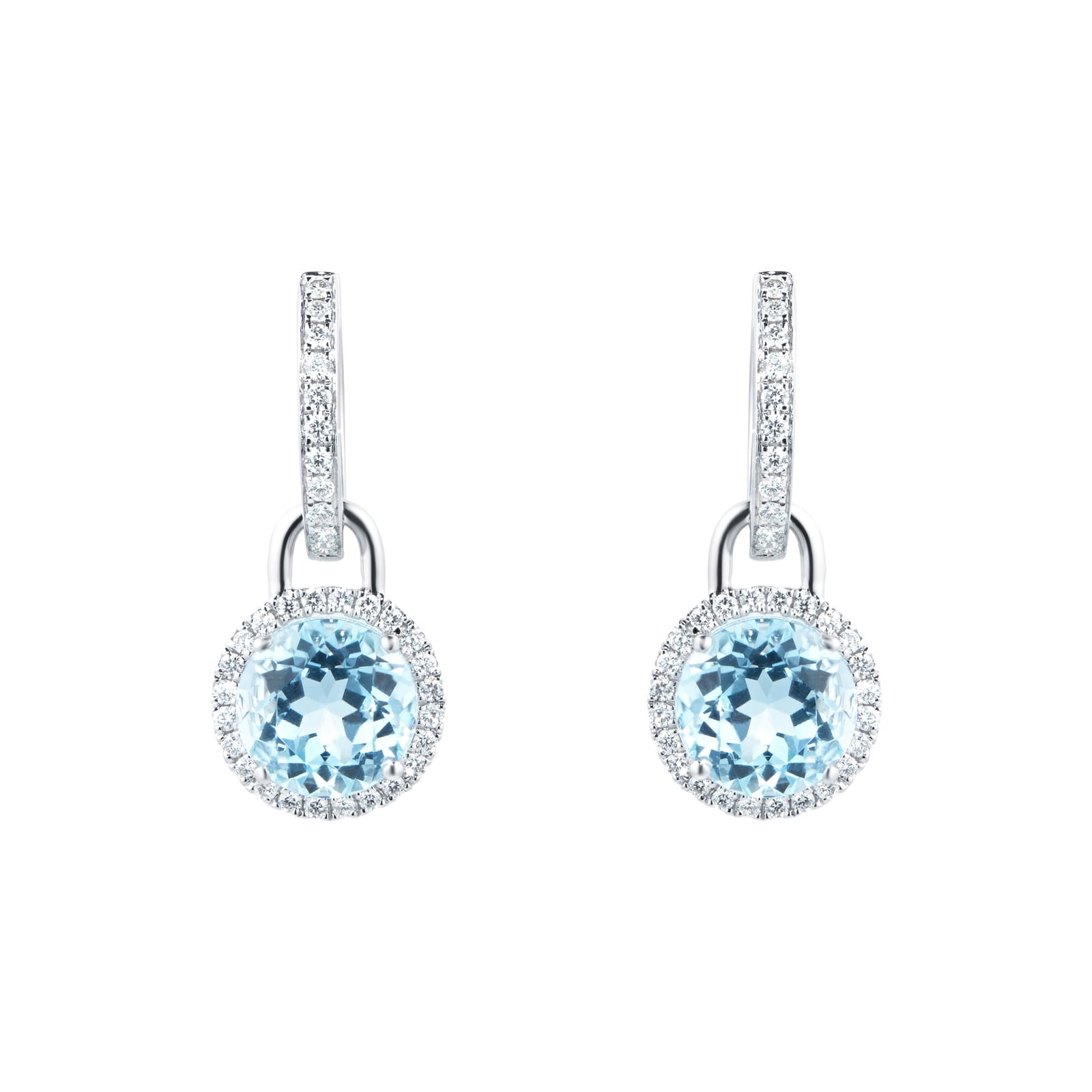 Kiki McDonough Grace 18ct White Gold, Blue Topaz & 0.32cttw Diamond Mini Detachable Drops Earrings