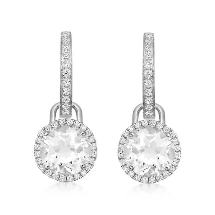 Kiki McDonough Grace 18ct White Gold, White Topaz & 0.32cttw Diamond Mini Detachable Drops Earrings