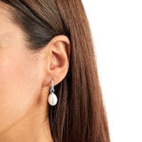 Kiki McDonough Kiki Classics 18ct White Gold, Pearl Drops With 0.12cttw Diamond Hoop Earrings