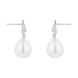 Kiki McDonough Pearls 18ct White Gold Tiered Pear 0.56cttw Diamond Detail Pearl Earrings