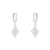 Kiki McDonough Lace 18ct White Gold and 0.42ct Filigree Diamond Detail and Diamond Hoop Earrings