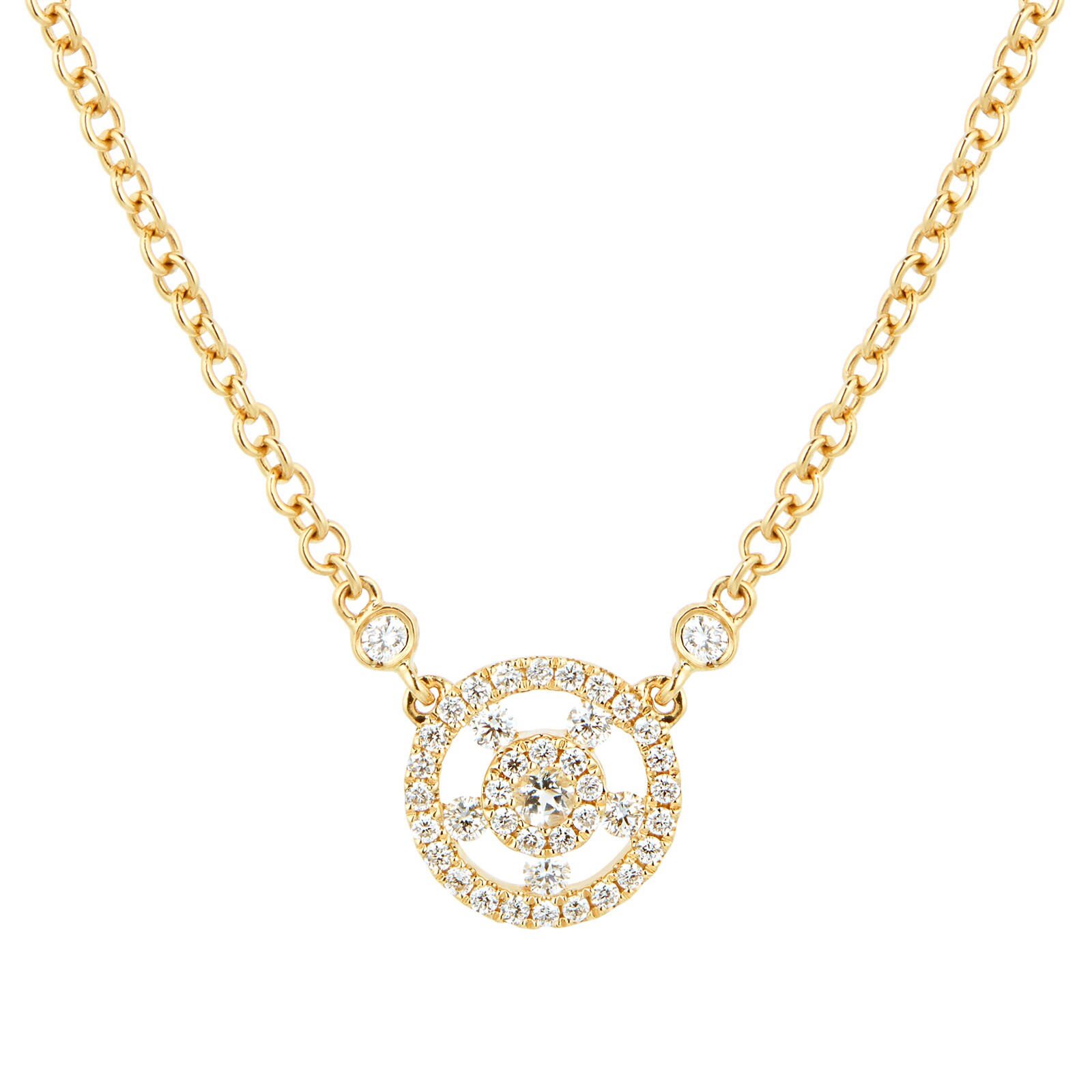 Kiki McDonough Apollo 18ct Yellow Gold, White Topaz and Diamond Small Necklace