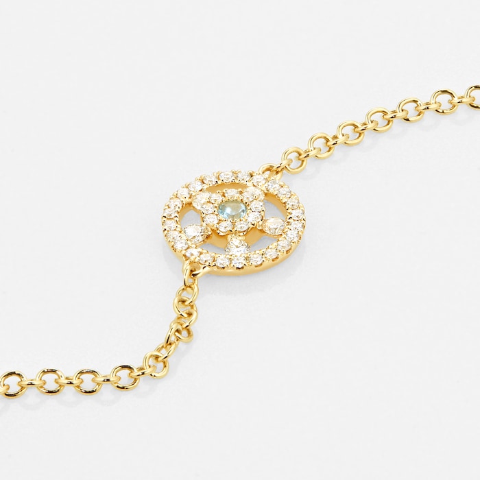 Kiki McDonough Apollo 18ct Yellow Gold, 0.24ct Diamond and 0.05ct Blue Topaz Small Bracelet