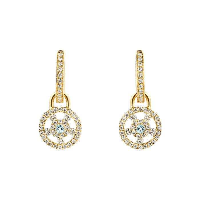 Kiki McDonough Apollo 18ct Yellow Gold, 0.08ct Blue Topaz and 0.50ct Diamond Small Detachable Earrings