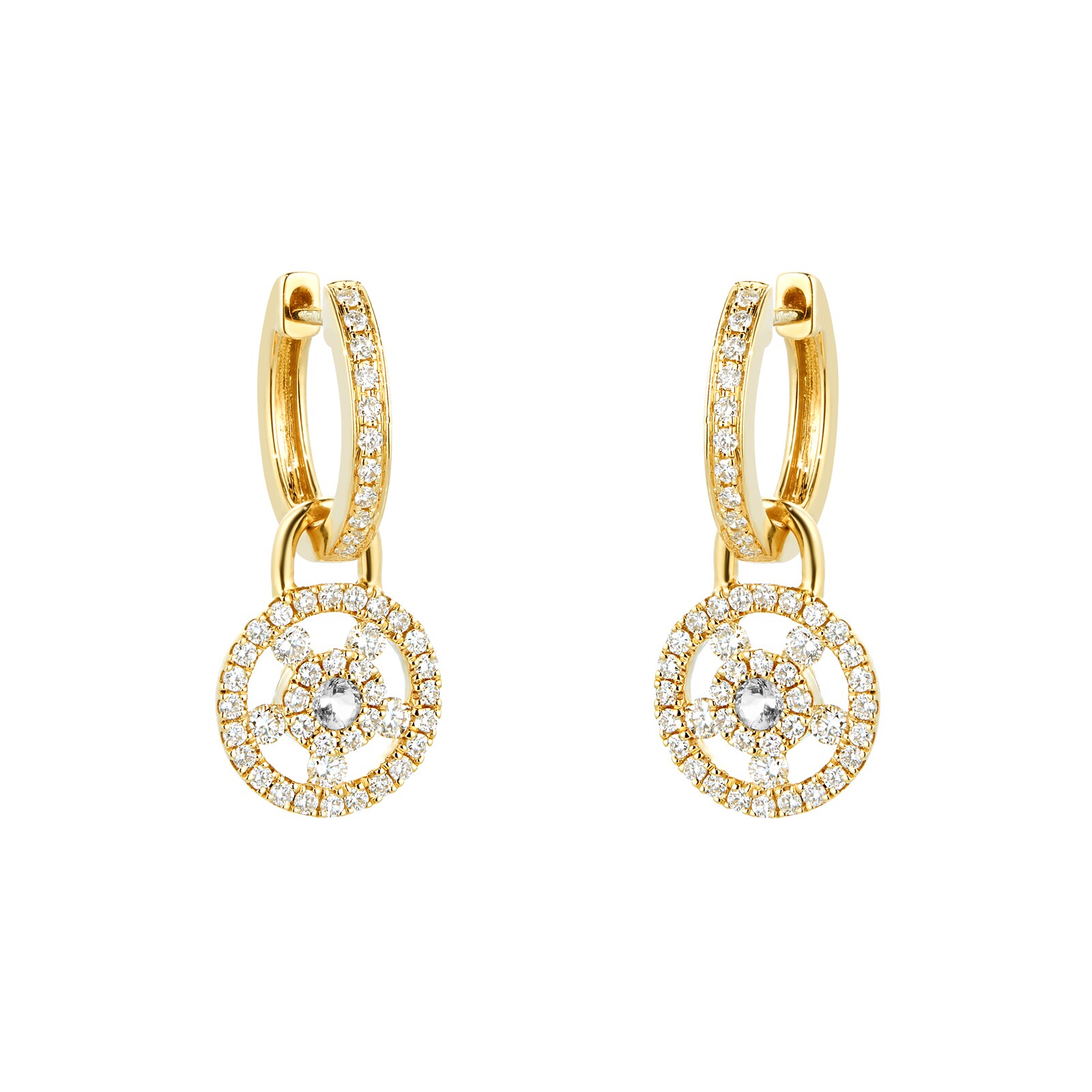 Kiki McDonough Apollo 18ct Yellow Gold, 0.08ct White Topaz and 0.50ct Diamond Small Detachable Earrings