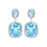 Kiki McDonough 18ct White Gold Blue Topaz & 0.82ct Diamond Drop Earrings