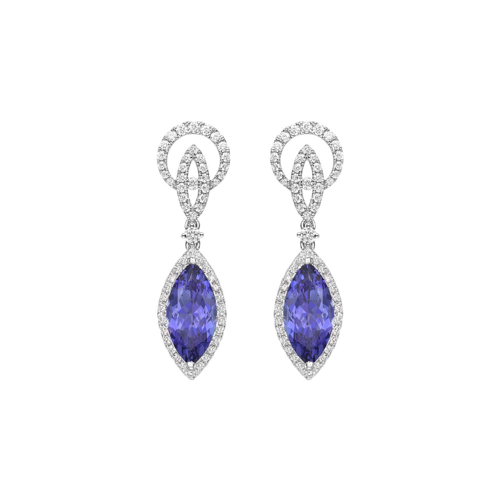 Kiki McDonough Kiki Unique 18ct White Gold Marquise Tanzanite And ...