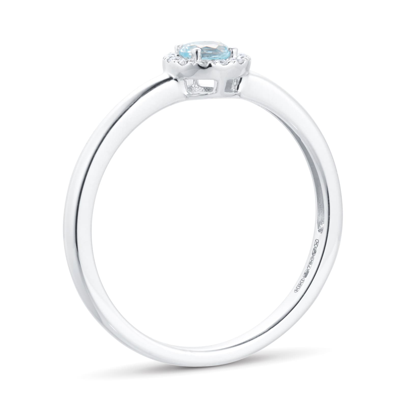 Kiki McDonough 18ct White Gold Grace Blue Topaz & 0.05cttw Diamond Mini Ring Kiki McDonough 18ct White Gold Grace Blue Topaz & 0.05cttw Diamond Mini Ring