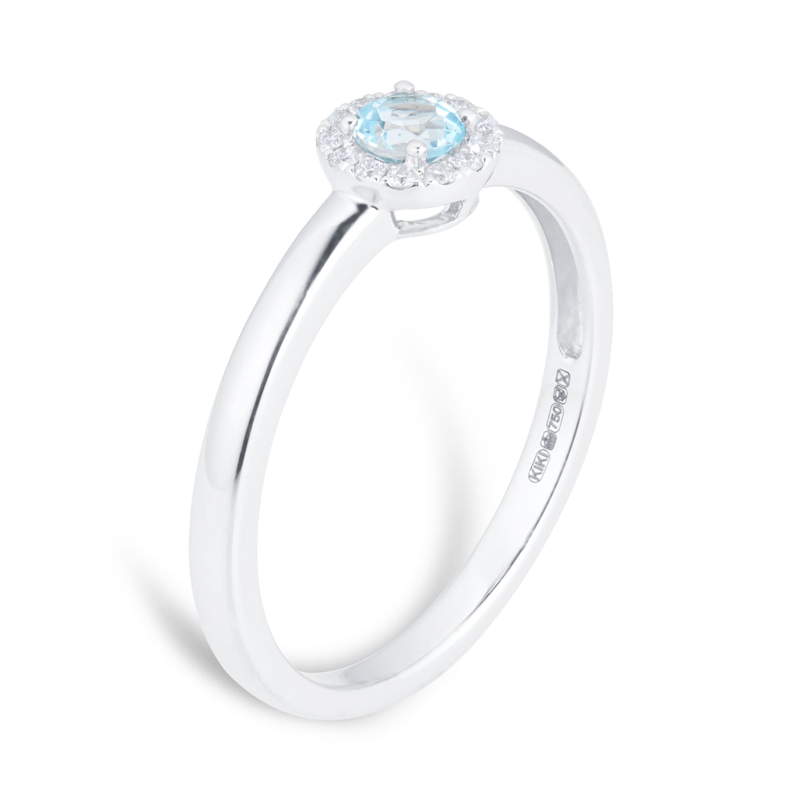 Kiki McDonough 18ct White Gold Grace Blue Topaz & 0.05cttw Diamond Mini Ring Kiki McDonough 18ct White Gold Grace Blue Topaz & 0.05cttw Diamond Mini Ring
