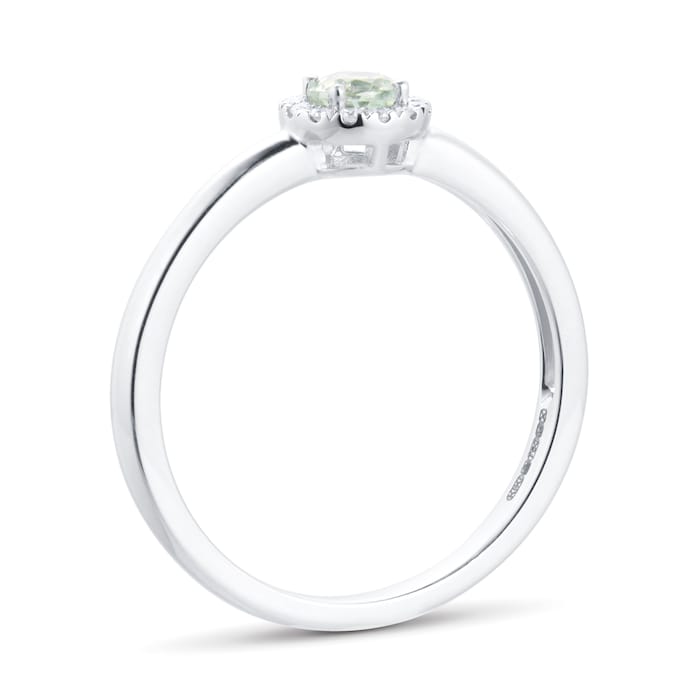 Kiki McDonough 18ct White Gold Grace Green Amethyst & 0.05cttw Diamond Mini Ring