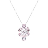 Kiki McDonough 18ct White Gold 0.12ct Diamond & Morganite Necklace