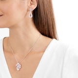 Kiki McDonough 18ct White Gold 0.12ct Diamond & Morganite Necklace